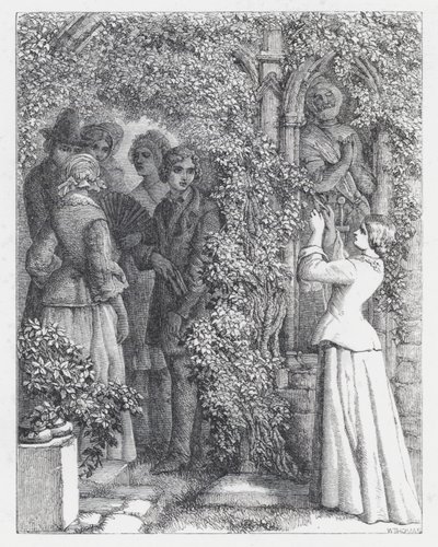 Illustration zu Tennysons Gedicht, Die Prinzessin (Stich) von Daniel (after) Maclise