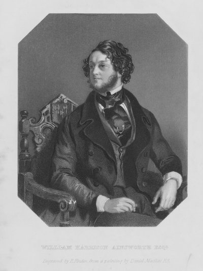 Porträt von William Harrison Ainsworth (Gravur) von Daniel (after) Maclise