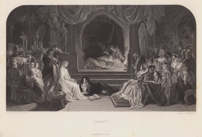 Die Theaterszene in Hamlet (Gravur) von Daniel (after) Maclise