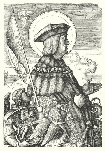 Maximilian I., Heiliger Römischer Kaiser, als St. Georg von Daniel Hopfer