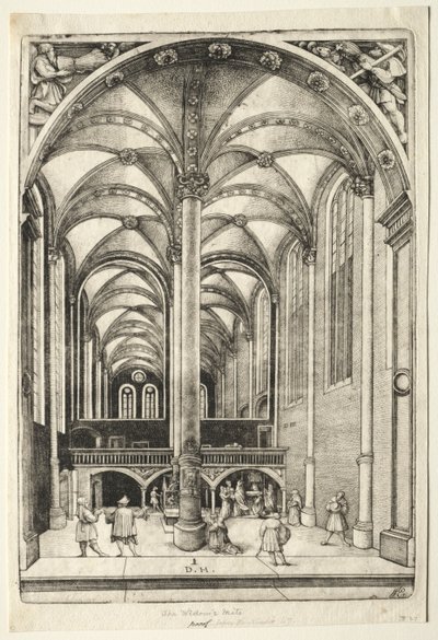 Ansicht des Inneren der St. Katharinenkirche in Augsburg von Daniel Hopfer