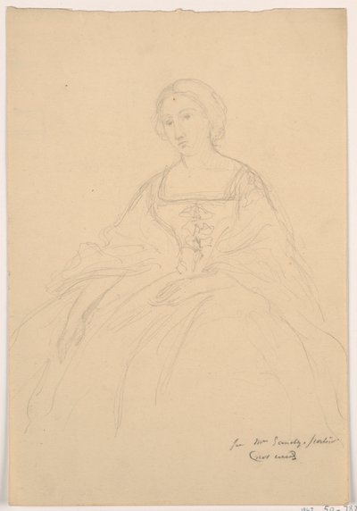 Zeichnung, Frau Sheppard Gandy sitzend; Rückseite: Linienskizze, 1859 von Daniel Huntington