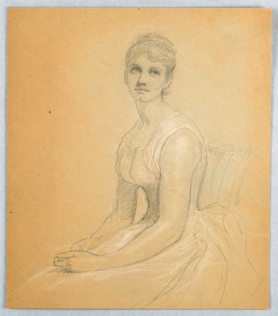 Zeichnung, Skizze für ein Porträt einer Frau, 1881 von Daniel Huntington