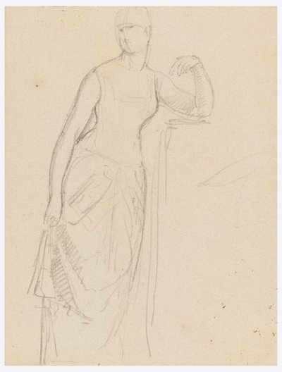 Zeichnung, Skizze für ein Porträt von Frau Bella Worsham, 1878 von Daniel Huntington
