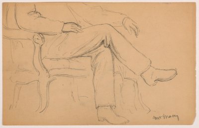 William H. Macy sitzend, Unterkörper; Verso: Rechte Hand, 1884 von Daniel Huntington