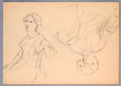 Sitzende Frau, zwei Studien, 1870 von Daniel Huntington