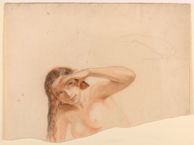 Weiblicher Akt mit linker Hand von Daniel Huntington