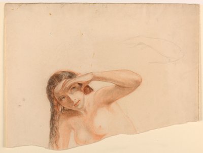 Weiblicher Akt mit erhobener linker Hand von Daniel Huntington
