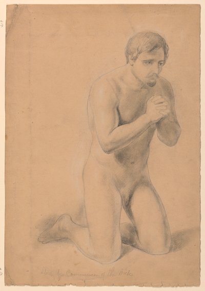 Nackte männliche Figur, Studie für "Kommunion der Kranken" von Daniel Huntington