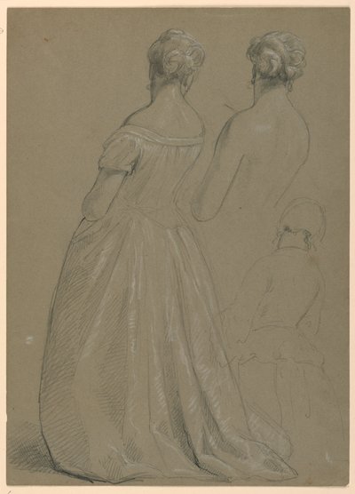 Studien einer stehenden Frau für "Der republikanische Hof" (Lady Washingtons Empfangstag) von Daniel Huntington