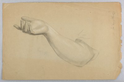 Studie der rechten Hand für "Lektion der Nächstenliebe" von Daniel Huntington