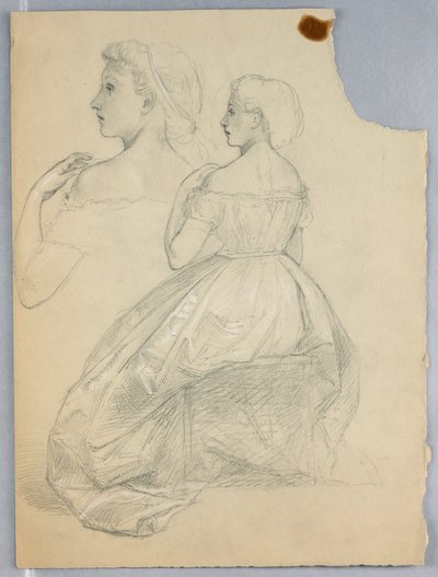 Studie einer sitzenden Frau für "Tizian zeigt die Grablegung Karl V. und Clemens VII." von Daniel Huntington