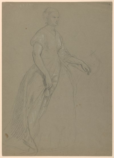Studie einer stehenden Frau für "Der republikanische Hof" (Lady Washingtons Empfangstag) von Daniel Huntington