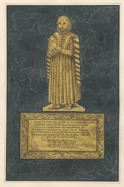 Messingplatte für Francis Awsiter und Richard Awsiter von Daniel Lysons