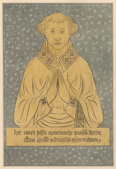 Messingplatte für einen Rektor aus der Harlington Kirche von Daniel Lysons