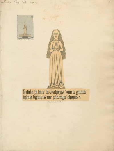 Messingplatte einer Frau aus der Layton Kirche von Daniel Lysons