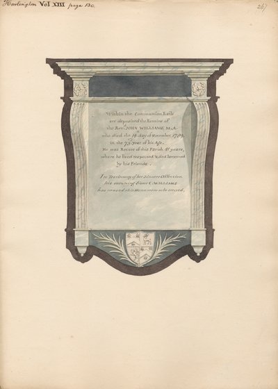 Gedenkstätte für John William aus der Kirche von Harlington von Daniel Lysons