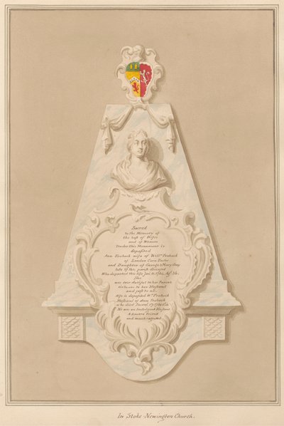 Denkmal für Loilliam und Ann Frohock aus der Kirche von Stoke Newington von Daniel Lysons