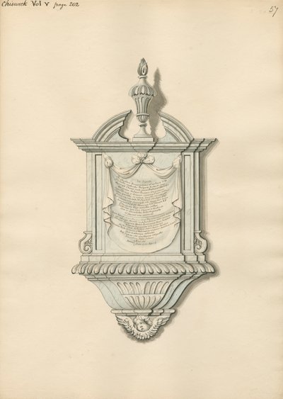 Denkmal für Richard und Thomas Carey aus der Kirche von Chiswick von Daniel Lysons
