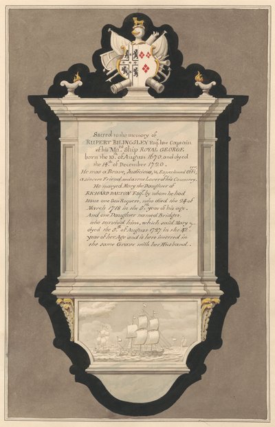Denkmal für Rupert und Mary Billingsley aus der Drayton Kirche von Daniel Lysons