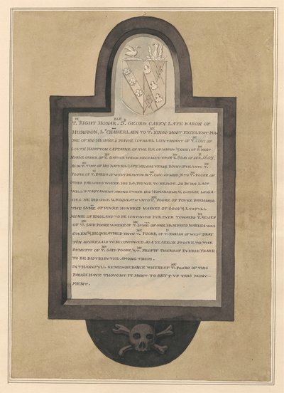 Gedenkstätte für Sir George Carey aus der Drayton Kirche von Daniel Lysons
