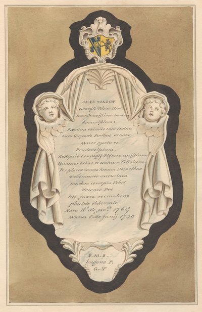 Die Umgebung von London, Band II: Denkmal für Anna Tilson aus der Hampton Kirche von Daniel Lysons