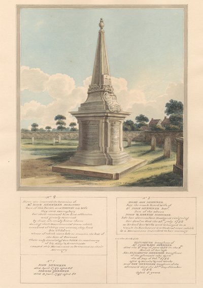 Grab der Familie Henniker, aus dem West Ham Kirchhof von Daniel Lysons