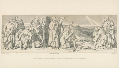 Ein feuriger Stern erscheint in England, unheilverkündend, und wird vom Mönch von Malmesbury apostrophiert von Daniel Maclise