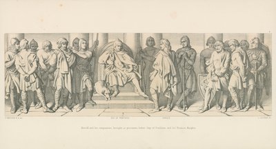 Harold und seine Gefährten, als Gefangene vor Guy von Ponthieu und seine normannischen Ritter gebracht von Daniel Maclise