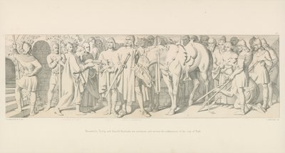 Inzwischen sind Tostig und Harold Hardrada siegreich und erhalten die Unterwerfung der Stadt York von Daniel Maclise