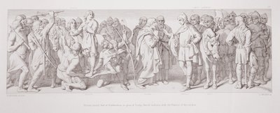 Morcar, gewählter Earl von Northumbria, anstelle von Tostig, Harold vermittelt mit den Nuncois der Wahl von Daniel Maclise