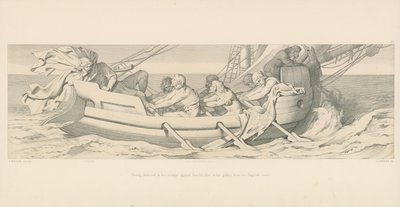 Tostig, nach seiner Niederlage gegen Harold, flieht in seiner Galeere von der englischen Küste von Daniel Maclise