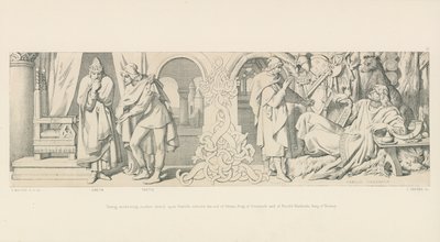 Tostig, der einen weiteren Angriff auf Harold plant, bittet Sweyn, König von Dänemark, und Harold Hardrada, König von Norwegen, um Hilfe von Daniel Maclise