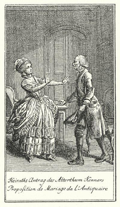Heiratsantrag des Antiquars (Gravur) von Daniel Nikolaus (after) Chodowiecki