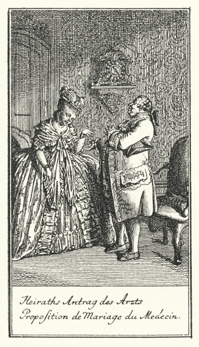 Heiratsantrag des Arztes (Gravur) von Daniel Nikolaus (after) Chodowiecki