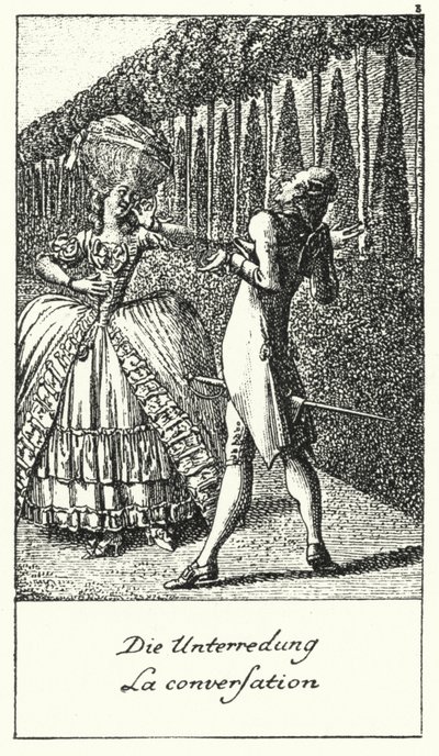 Das Gespräch (Gravur) von Daniel Nikolaus (after) Chodowiecki