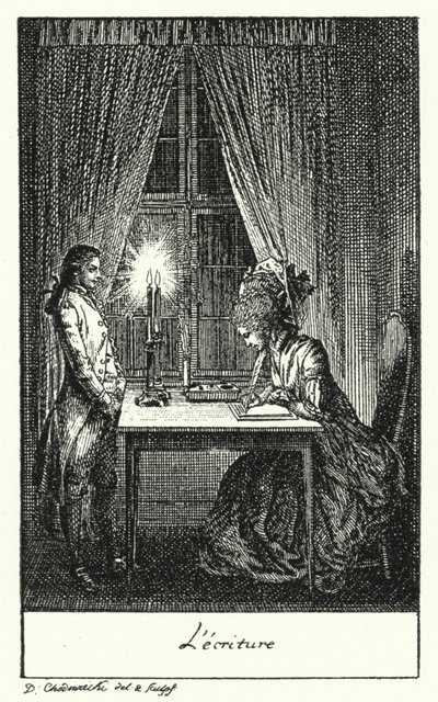 Schreiben (Gravur) von Daniel Nikolaus (after) Chodowiecki