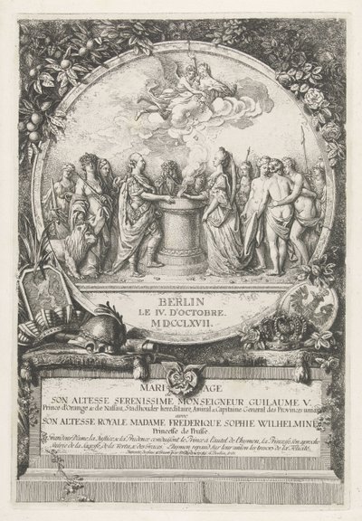 Allegorie auf die Hochzeit von Wilhelm V. und Wilhelmina von Preußen, 1767 von Daniel Nikolaus Chodowiecki