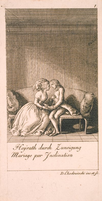 Beweggründe zur Heirat und ihre Folgen. Bl. 1 von Daniel Nikolaus Chodowiecki