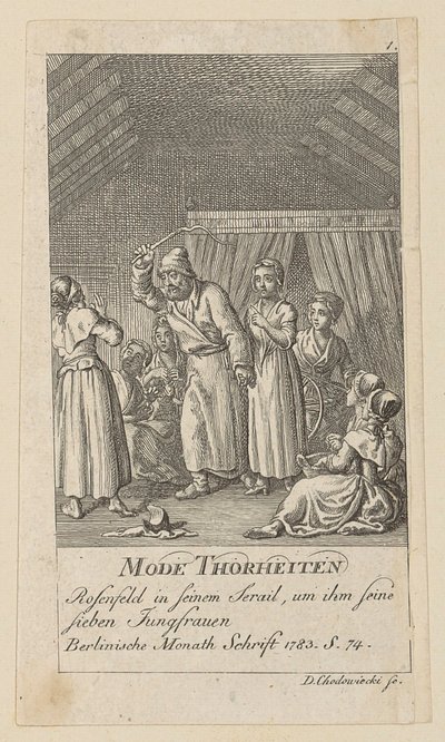 Blatt 1 der Folge „Modetorheiten“ von Daniel Nikolaus Chodowiecki