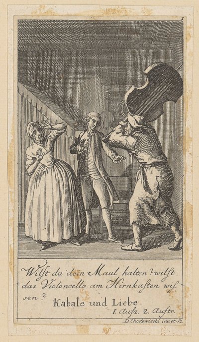 Blatt 1 zu Schillers „Cabale und Liebe“ von Daniel Nikolaus Chodowiecki