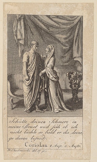 Blatt 1 zu Shakespeares „Coriolan“ von Daniel Nikolaus Chodowiecki