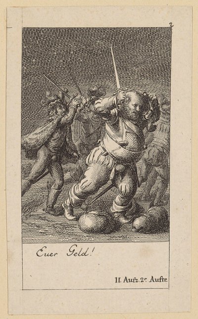 Blatt 2 zu Shakespeares „König Heinrich der Vierte“ von Daniel Nikolaus Chodowiecki