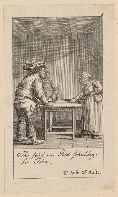 Blatt 8 zu Shakespeares „König Heinrich der Vierte“ von Daniel Nikolaus Chodowiecki