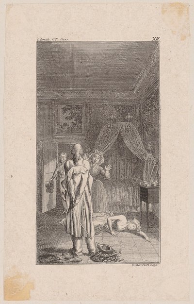 Clarisse wird nach ihrer Flucht aus dem Bordell vom verkleideten Lovelace aufgespürt und überrascht von Daniel Nikolaus Chodowiecki