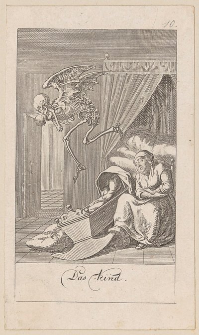 Kind, Blatt 10 der Folge "Der Totentanz" von Daniel Nikolaus Chodowiecki