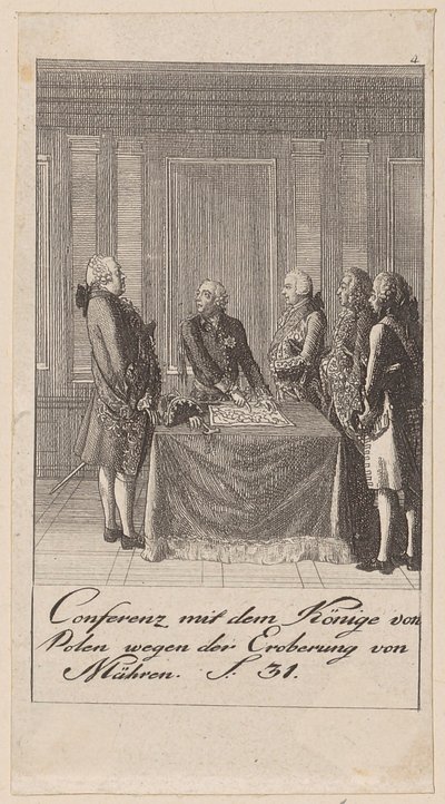 Konferenz mit dem König von Polen über die Eroberung Mährens von Daniel Nikolaus Chodowiecki