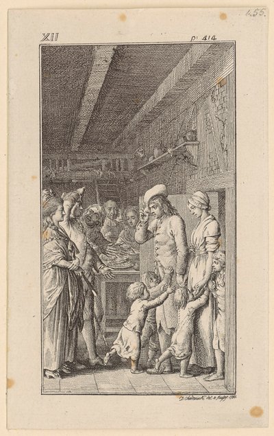 Lienhard und Gertrud in Rudis Wohnung von Daniel Nikolaus Chodowiecki