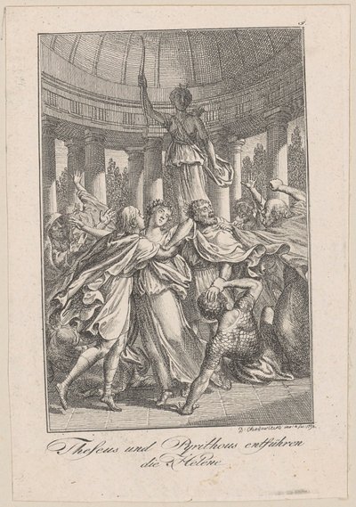 Theseus und Pyrithous entführen Helene, Blatt 5 zu Beckers „Theseus“ von Daniel Nikolaus Chodowiecki