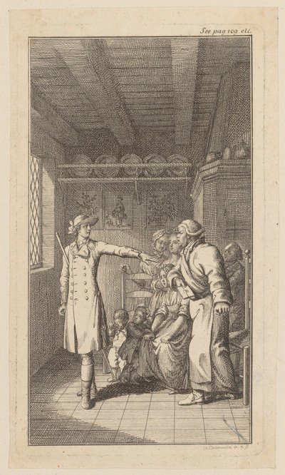 Titelkupfer zu O. Goldsmiths "Vicar of Wakefield" von Daniel Nikolaus Chodowiecki